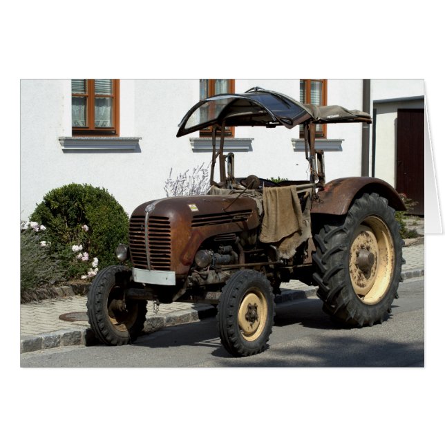 Brown Rusty Tractor Cards (Front Horizontal)