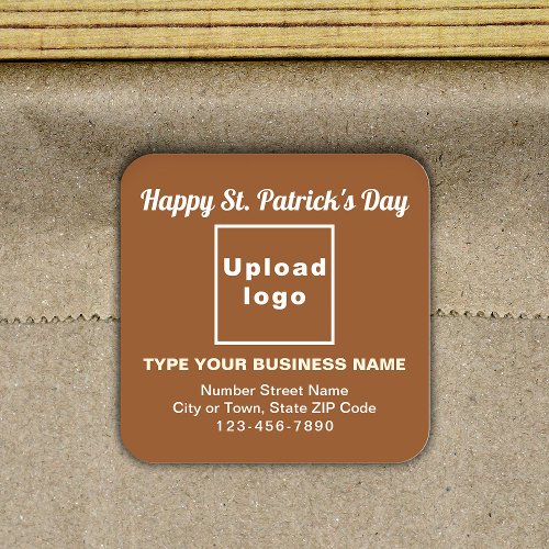 Brown Saint Patrick Business Square Sticker