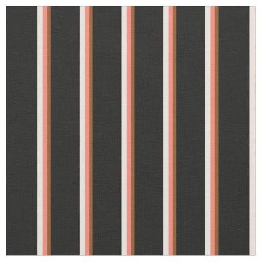 Brown, Salmon, Beige, and Black Colored Lines Fabric