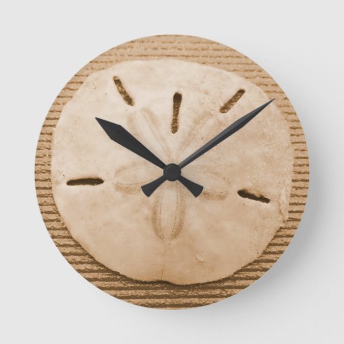 Brown Sand Dollar Round Clock