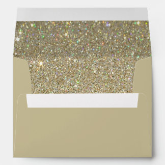 Brown Sand Envelope, Gold Glitter Lined Envelope