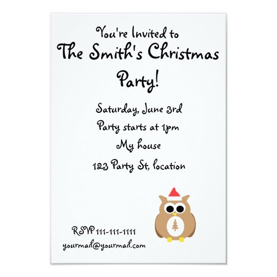 Brown santa owl card