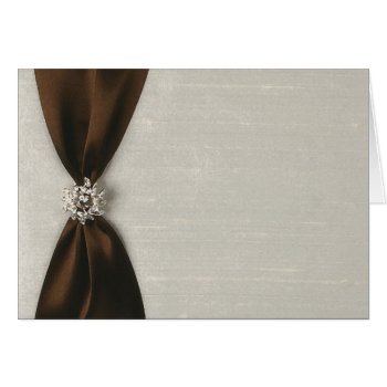 Brown Satin Ribbon With Jewel Card by toots1 at Zazzle
