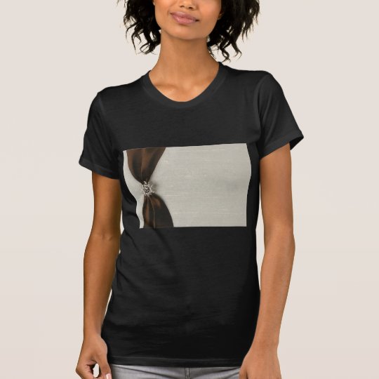 Brown Satin Ribbon with Jewel T-Shirt