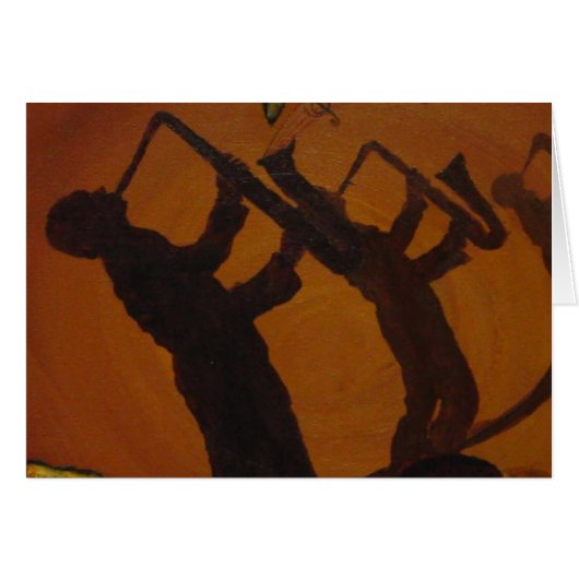 Brown Saxiphone Art Jazz Cards (Front Horizontal)