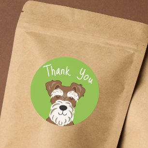 Brown Schnauzer Thank You Small Business Classic Round Sticker