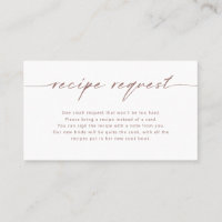 Brown Script Bridal Recipe Request Card