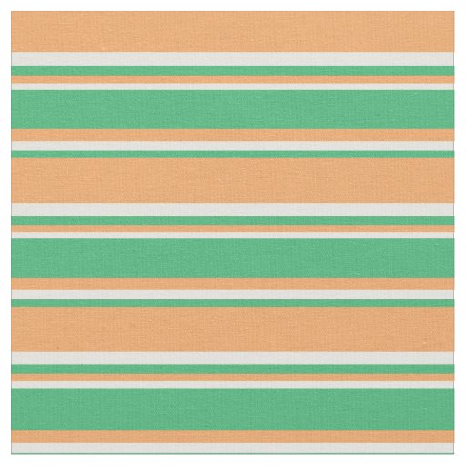 Brown, Sea Green & Light Yellow Pattern Fabric
