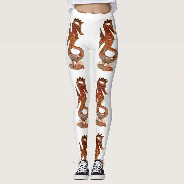 brown sea horses white leggings (Front)