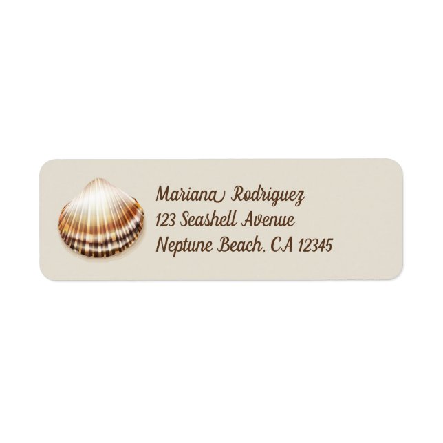 Brown Seashell Return Address Labels (Front)