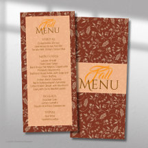 Brown shades Fall Autumn Leaves Flat Menu