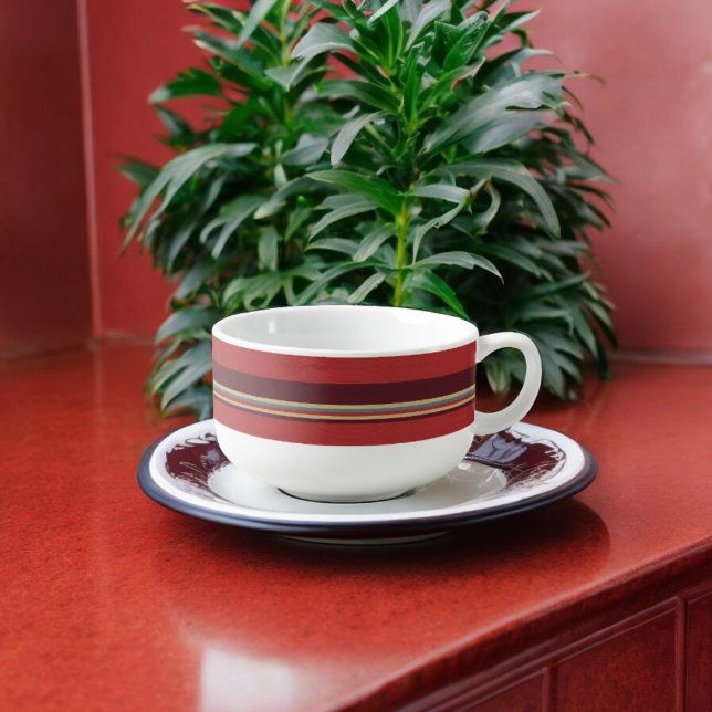Brown Shades Stripe Soup Mug (Soup Mug)