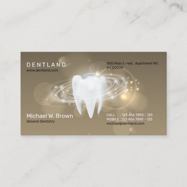 Brown Shadow Dental Dentistry Teeth Appointment Business Card