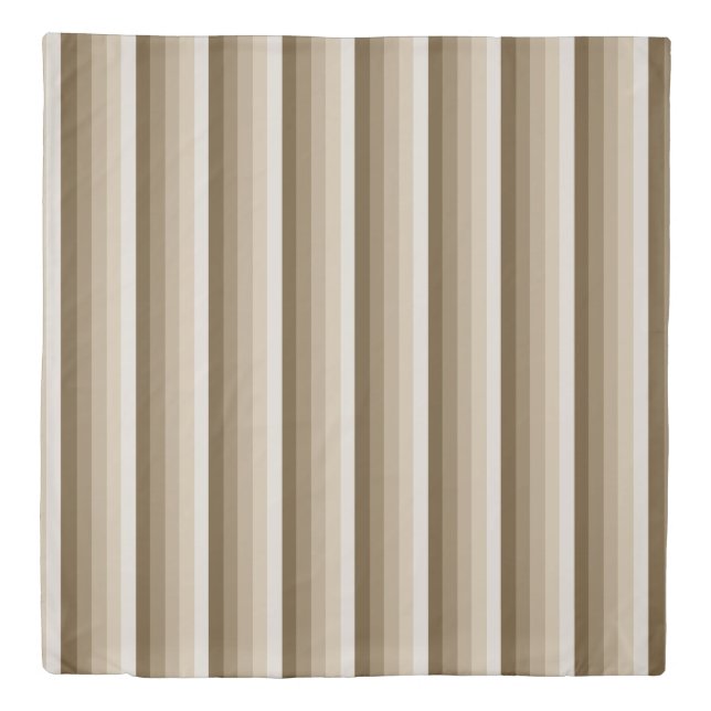 Brown shadow stripes duvet cover (Front)