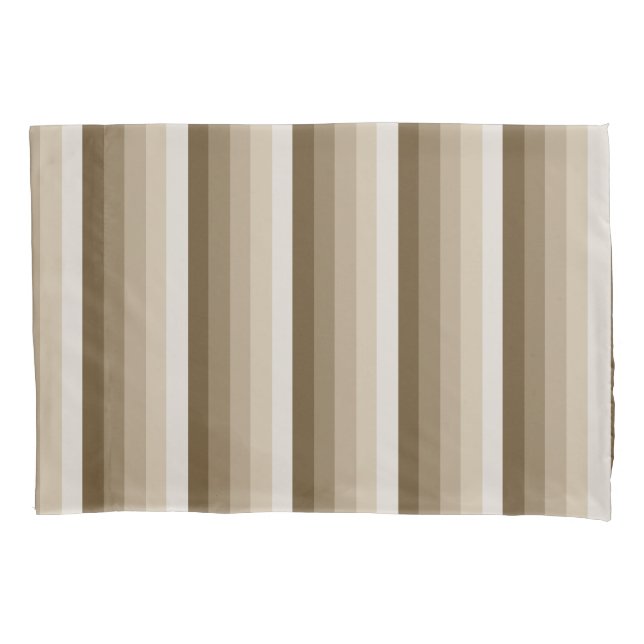 Brown shadow stripes pillow case (Front)