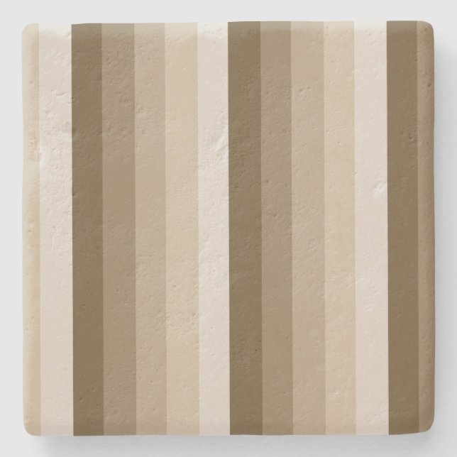 Brown shadow stripes stone coaster (Front)