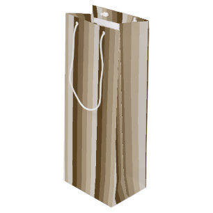 Brown shadow stripes wine gift bag