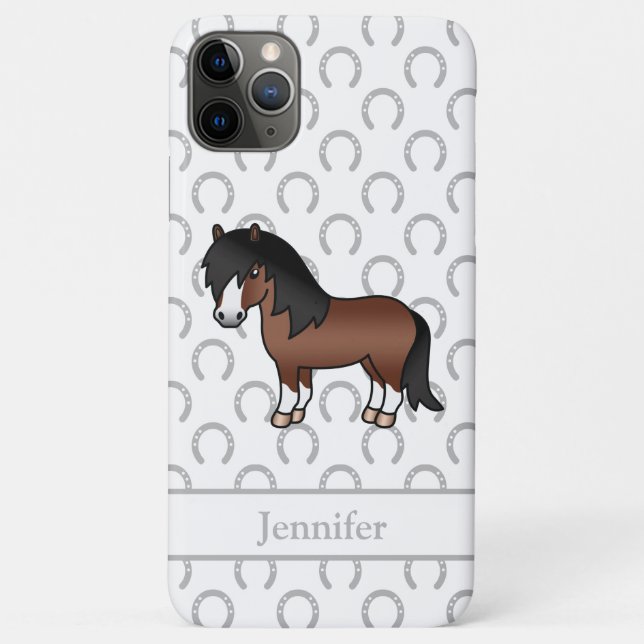 Brown Shetland Pony Cute Cartoon Illustration Case-Mate iPhone Case (Back)
