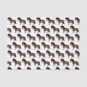 Brown Shetland Pony Cute Cartoon Pony Pattern Tissue Paper