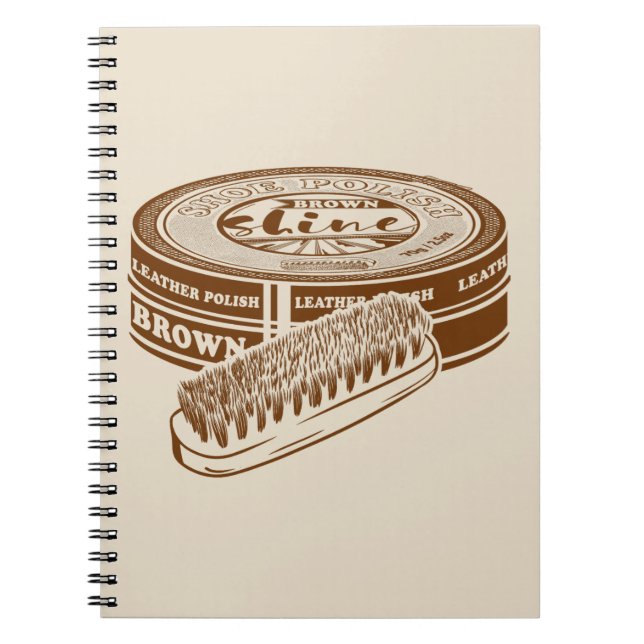 Brown shoe polish tin notebook (Front)