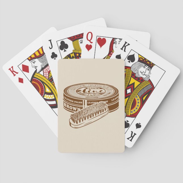 Brown shoe polish tin poker cards (Back)