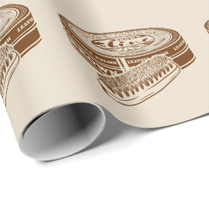 Brown shoe polish tin wrapping paper