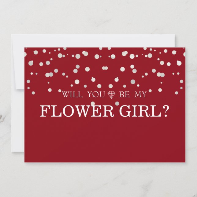 Brown Sillver Glitter Will You Be My Flower Girl Invitation (Front)