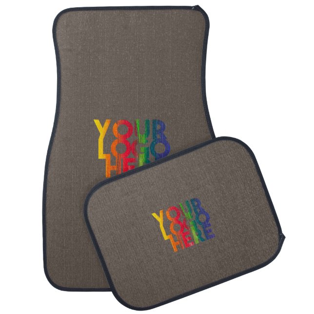 Brown Simple Business Logo Car Floor Mat (Set)