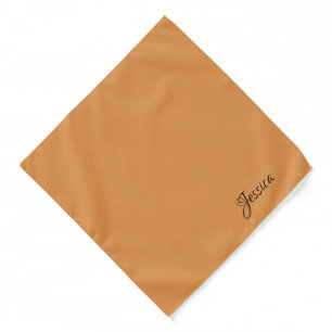 Brown simple script name plain bandana