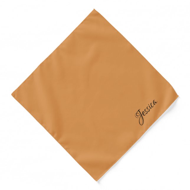 Brown simple script name plain bandana (Front)