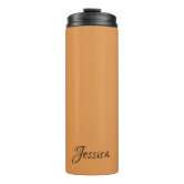 Simple Plain Brown Minimalist Modern Your Name Thermal Tumbler