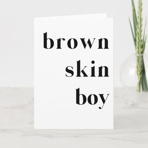 Brown Skin Boy Melanin King Prince Birthday Gift Card