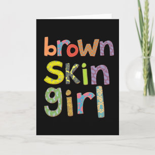 Brown Skin Girl Kids Girls Womens Afro Queen Card