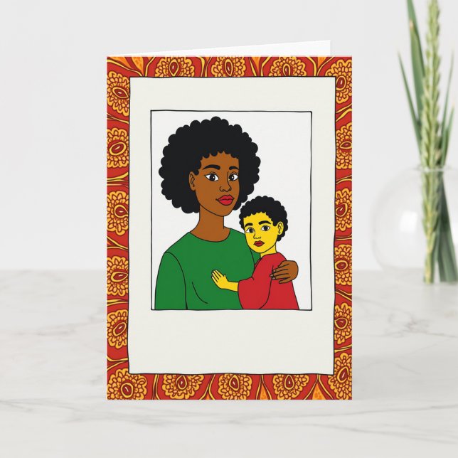 Brown Skin Mothers Day Art Card (Front)