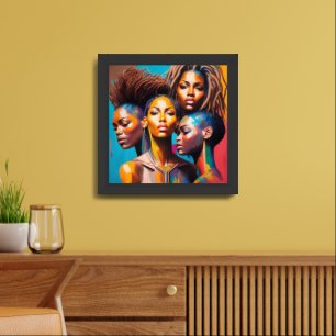 Brown Skin Oil Painting Style 1 Framed Art