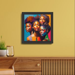 Brown Skin Oil Painting Style 3 Framed Art