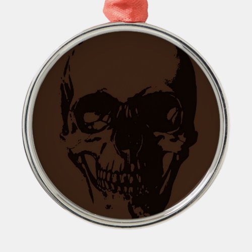 Brown Skull Metal Ornament