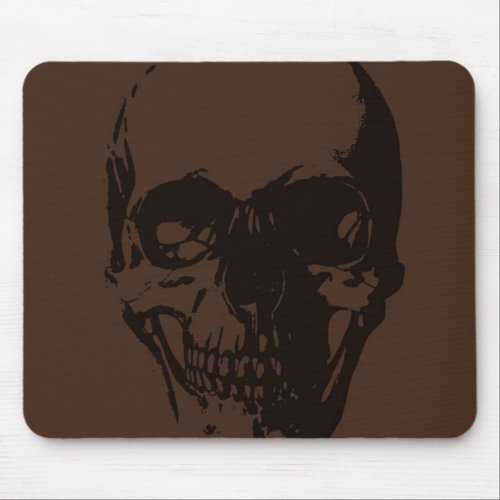 Brown Skull Mouse Pad