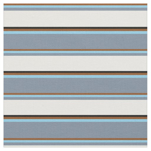 Brown, Sky Blue, Light Slate Gray, White & Black Fabric
