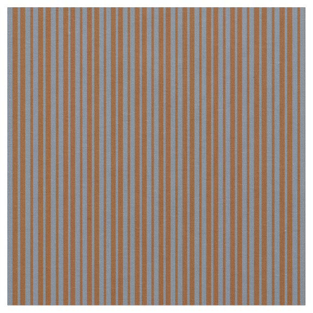 Brown & Slate Gray Stripes Pattern Fabric (Close Up)