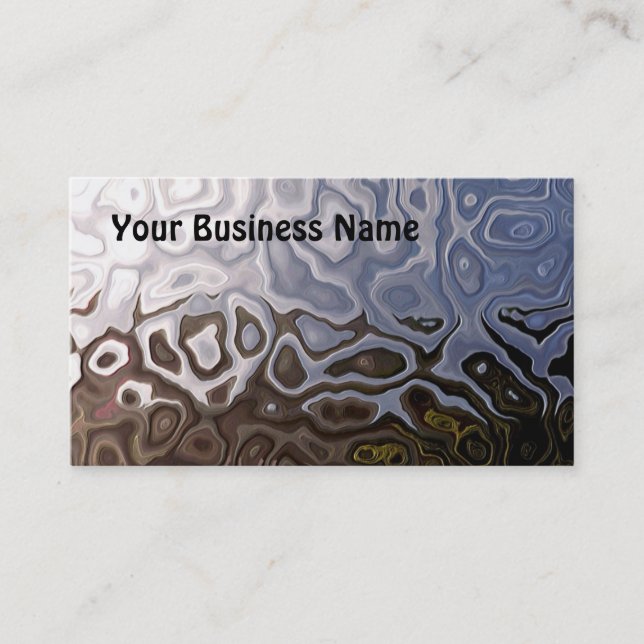 Brown, Slate, Silver  White Abstract Business Card (Front)