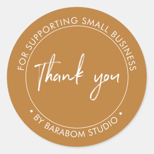 Brown Small Business Thank you package sticker