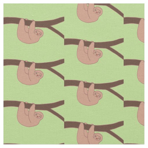 Brown Smiling Sloth with Heart Nose Fabric