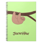 Brown Smiling Sloth with Heart Nose Notebook Brown Smiling Sloth with Heart Nose Notebook