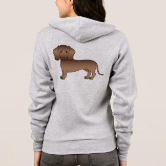Brown Smooth Coat Dachshund Cute Dog Illustration Hoodie