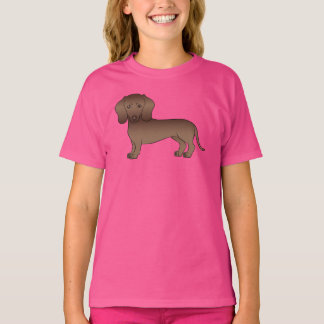 Brown Smooth Coat Dachshund Cute Dog Illustration T-Shirt