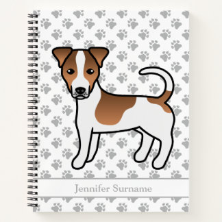 Brown Smooth Coat Jack Russell Terrier Dog &amp; Name Notebook