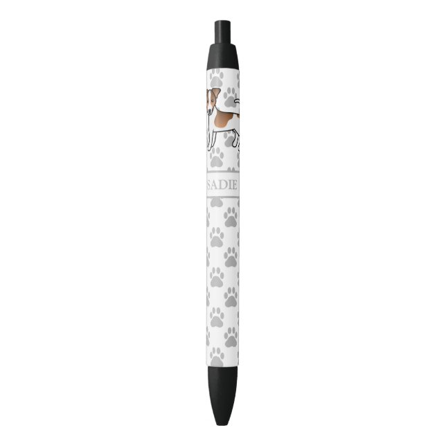 Brown Smooth Coat Jack Russell Terrier Dog & Name Pen (Front Vertical)