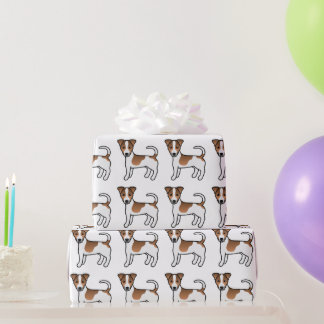 Brown Smooth Coat Jack Russell Terrier Dog Pattern Wrapping Paper