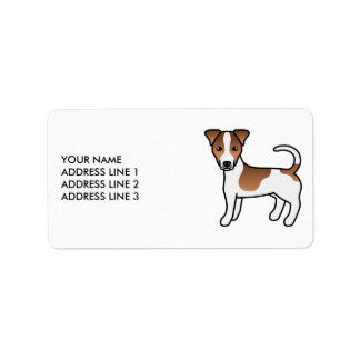 Brown Smooth Coat Jack Russell Terrier Dog &amp; Text Label